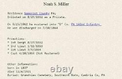 0528-1863 Civil War Lt Noah S. Miller CDV 142nd PA Inf Somerset County PA
