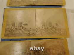116 Steroview Photos Niagara Fall Erie Canal & Maple Sugar 3 Cards Civil War Era