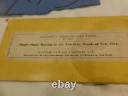 116 Steroview Photos Niagara Fall Erie Canal & Maple Sugar 3 Cards Civil War Era