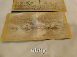 116 Steroview Photos Niagara Fall Erie Canal & Maple Sugar 3 Cards Civil War Era
