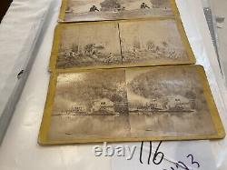 116 Steroview Photos Niagara Fall Erie Canal & Maple Sugar 3 Cards Civil War Era