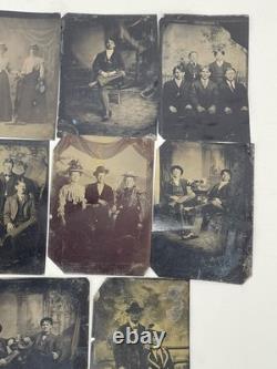 11 Antique Tintype Photographs 1800s Portraits Civil War Era