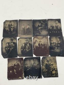 11 Antique Tintype Photographs 1800s Portraits Civil War Era