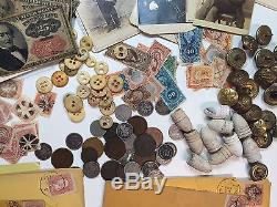 13 CIVIL War Items Buttons-photos+coins+currency+stamps+political+militaria#%50