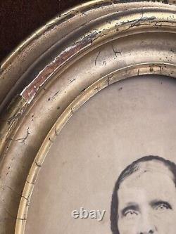 14 Antique 1800s Civil War Photo Elderly Woman Bonnet Cape + Wood Frame Glass