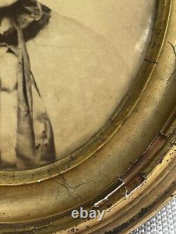 14 Antique 1800s Civil War Photo Elderly Woman Bonnet Cape + Wood Frame Glass
