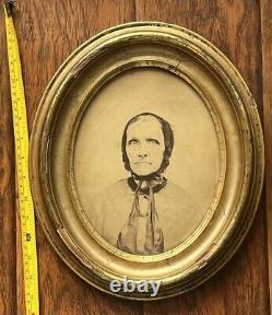 14 Antique 1800s Civil War Photo Elderly Woman Bonnet Cape + Wood Frame Glass