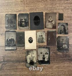 14 Antique Tintype Collection Lot Civil War Indian War Era Soldier Gay Interest