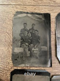 14 Antique Tintype Collection Lot Civil War Indian War Era Soldier Gay Interest