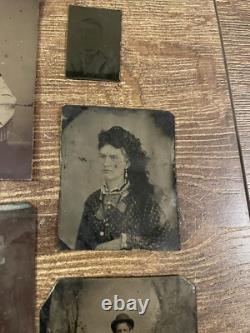 14 Antique Tintype Collection Lot Civil War Indian War Era Soldier Gay Interest