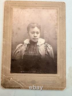 1800's CDV SET OF 4 RARE PHOTOS INCLUDING BEAUTIFUL AFRICAN AMERICAN WOMAN