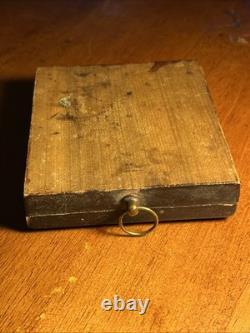 1800's Civil War Wood Framed Daguerreotype with Brass Mount Victorian Antique