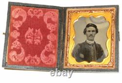 1800's TINTYPE IN VELVET CASE! Photograph Civil War Era Ambrotype Daguerreotype