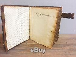 1800's civil war leather bound tintype and CDVs photo album 38 photos