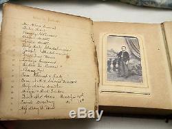 1800s CDV PHOTO ALBUM with36 CDVs INCLUDING ABE LINCOLN, 2 CIVIL WAR GENERALS, ETC