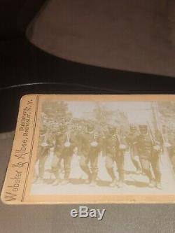 1800s CIVIL WAR BLACK UNION SOLDIERS Marching To Battle RareStereo-view