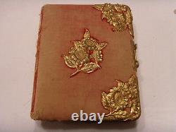 1800s antique civil war era family with 26 photos album velvet gold tone 46146