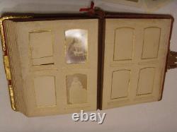 1800s antique civil war era family with 26 photos album velvet gold tone 46146