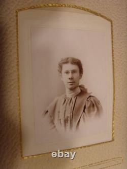 1800s antique civil war era family with 26 photos album velvet gold tone 46146