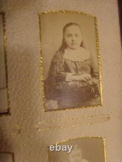 1800s antique civil war era family with 26 photos album velvet gold tone 46146