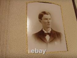 1800s antique civil war era family with 26 photos album velvet gold tone 46146