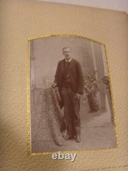 1800s antique civil war era family with 26 photos album velvet gold tone 46146