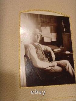 1800s antique civil war era family with 26 photos album velvet gold tone 46146