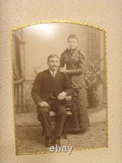 1800s antique civil war era family with 26 photos album velvet gold tone 46146