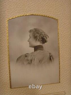 1800s antique civil war era family with 26 photos album velvet gold tone 46146