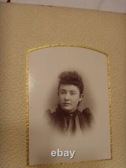 1800s antique civil war era family with 26 photos album velvet gold tone 46146