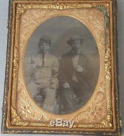 1850s Civil War Era Ambrotype Photo of Soldier Cadet Quarter 1/4 Plate