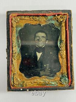 1860 Ruby Red Glass Ambrotype Photo poss Gen James Ekin lincoln trial civil war