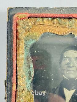 1860 Ruby Red Glass Ambrotype Photo poss Gen James Ekin lincoln trial civil war