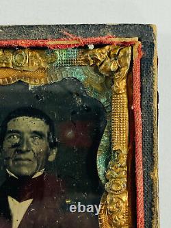 1860 Ruby Red Glass Ambrotype Photo poss Gen James Ekin lincoln trial civil war