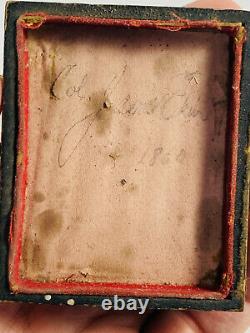 1860 Ruby Red Glass Ambrotype Photo poss Gen James Ekin lincoln trial civil war