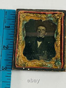 1860 Ruby Red Glass Ambrotype Photo poss Gen James Ekin lincoln trial civil war