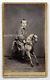 1860's Affluent Boy On Toy Hobby Horse Antique Cdv Photo With Civil War Tax Stamp