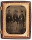 1860's Civil War 1/4 Plate Cased Tintype Photo Of 3 Armed Union Army Soldier
