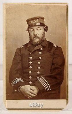 1860's CIVIL WAR CDV PHOTOGRAPH OF IDENTIFIED US NAVY OFFICER USS POTOMAC