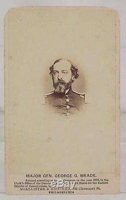 1860's CIVIL WAR CDV PHOTOGRAPH OF UNION ARMY GENERAL GEORGE GORDON MEADE
