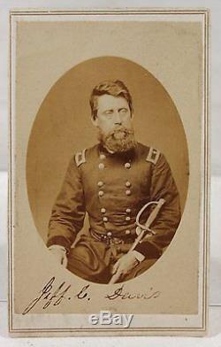 1860's CIVIL WAR CDV PHOTOGRAPH OF UNION ARMY GENERAL JEFFERSON DAVIS PHOTO