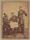 1860's Civil War Large Format Albumen Photo Of Union Officers Reading A Map