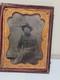 1860's Tintype Photo Civil War Soldier Sitting 3 3/4 X 4 3/4 Case Jrr23