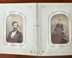 1860s 1870s Photo Album with CDV & Tintype + Civil War Soldier