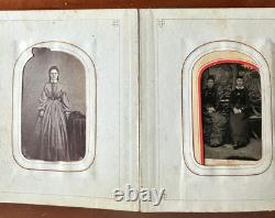 1860s 1870s Photo Album with CDV & Tintype + Civil War Soldier