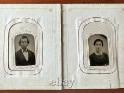1860s 1870s Photo Album with CDV & Tintype + Civil War Soldier