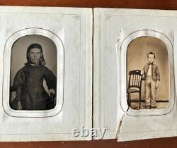 1860s 1870s Photo Album with CDV & Tintype + Civil War Soldier