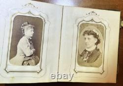 1860s 1870s Photo Album with Some CDV Tintype & Civil War Tax Stamps