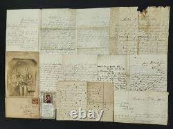 1860s-80s antique LETTERS PHOTO elkrun oh BAKER family CIVIL WAR pension politic