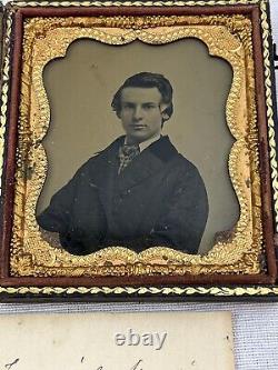 1860s AMBROTYPE PHOTO Man i'd Died Civil War Vicksburg Solider